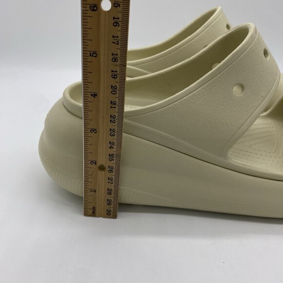 Crocs Classic Crush Sandals W12 M10 Bone Chunky Platform Wedge Two Strap Slides - Picture 12 of 12